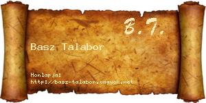 Basz Talabor névjegykártya